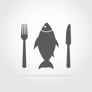 Gri Restoran sembol. Vektör çizim