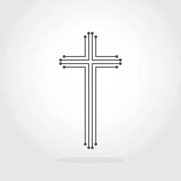 Gray Christian cross icon. Vector illustration. — Stock Vector