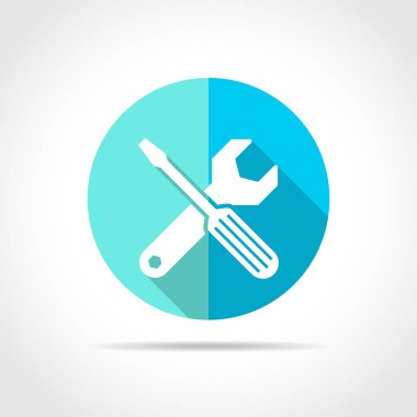 İngiliz anahtarı ve tornavida ikonu. vektör illüstrasyonu