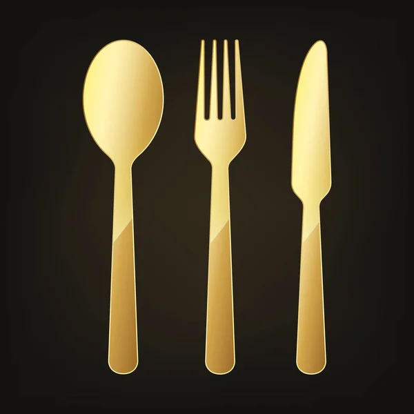 Guld restaurang symbol. Vektorillustration — Stock vektor