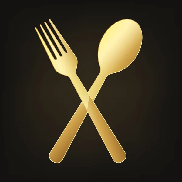 Goldenes Restaurant-Symbol. Vektorillustration — Stockvektor