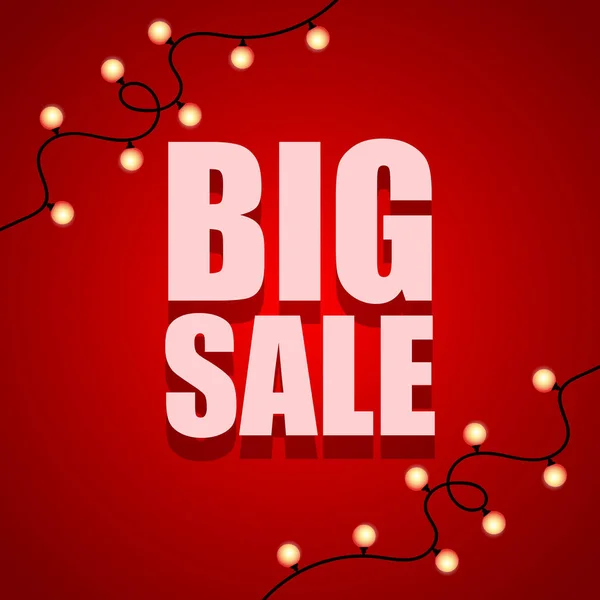 Big Sale offer, red poster. Vector illustration — Stock Vector