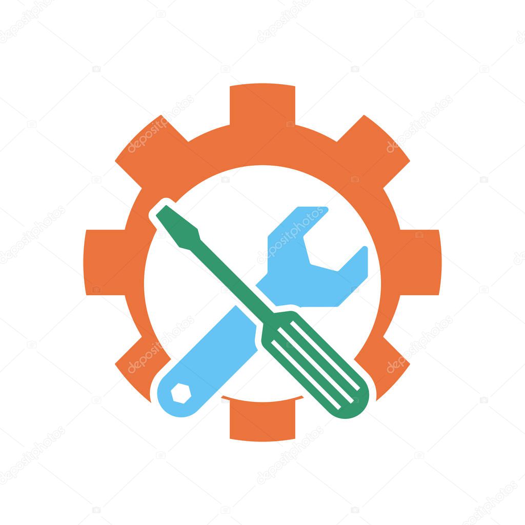 Service tool symbol. Vector illustration