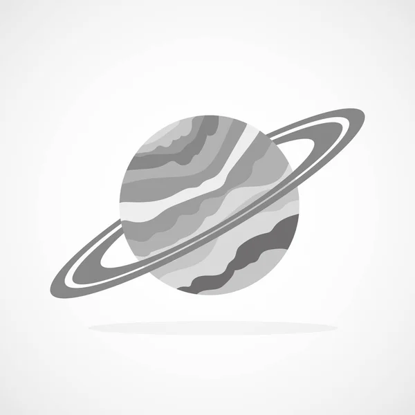 Icona del pianeta grigio. Illustrazione vettoriale — Vettoriale Stock