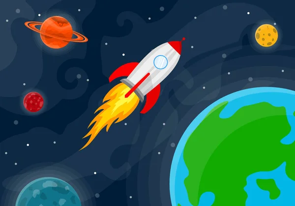 Space cute background. Vector illustration — Free Stock Photo