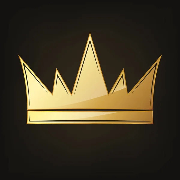 Golden crown icon. Vector illustration. — Stock Vector