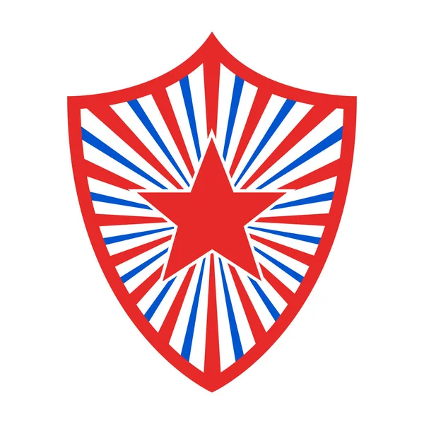 Escudo en estilo bandera americana. Ilustración vectorial — Archivo Imágenes Vectoriales