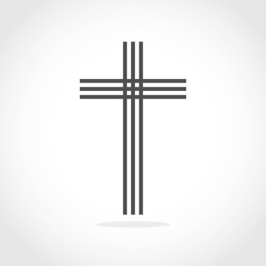 Gri Hıristiyan çapraz simgesi. Vektör çizim.
