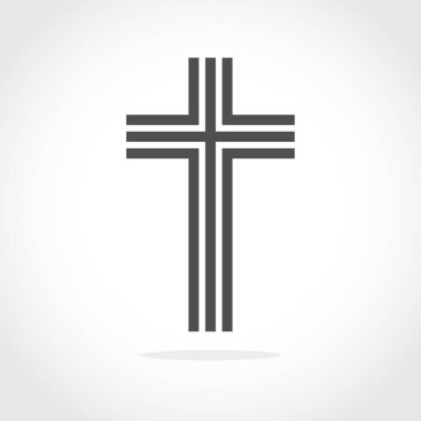 Gri Hıristiyan çapraz simgesi. Vektör çizim.
