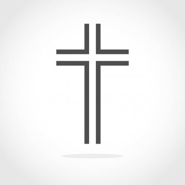 Gri Hıristiyan çapraz simgesi. Vektör çizim.