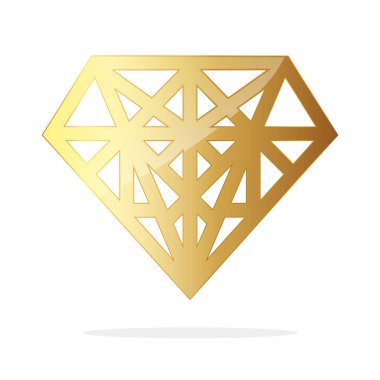 Altın elmas ikonu. vektör illüstrasyonu