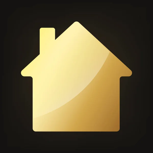 Gold house icon. Vector illustration. — Stock Vector