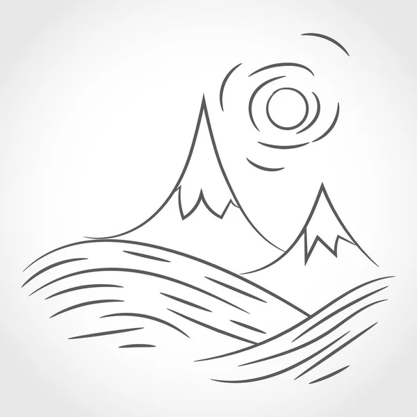Ikona szary pasmo górskie. Ilustracja wektorowa — Wektor stockowy
