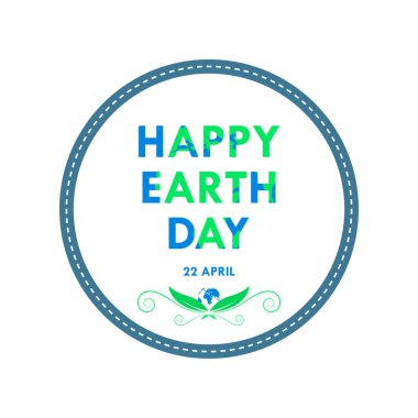 Mutlu Dünya günü yazı. Vektör çizim