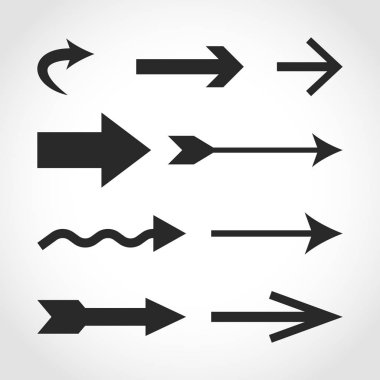 Ok simgeleri düz tasarım. Vektör çizim