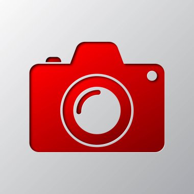 Fotoğraf makinesi kağıttan kesilir. Vektör çizim