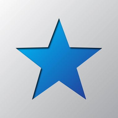 Yıldız kağıttan kesilmiş. Vektör çizim