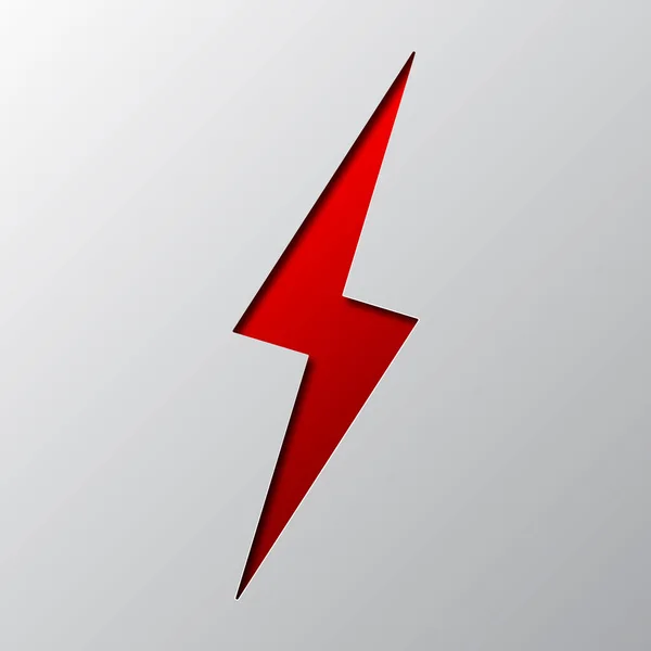 Paper art of the red lightning. Vector illustration. — Stock Vector