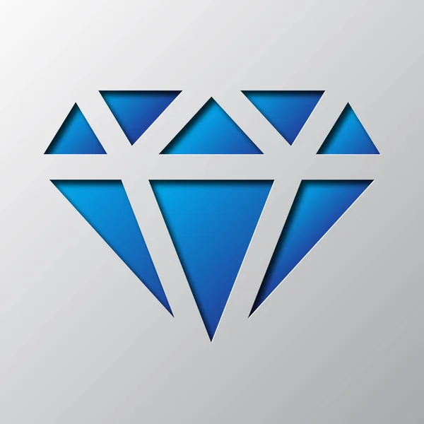Arte de papel do diamante azul. Ilustração vetorial . — Vetor de Stock