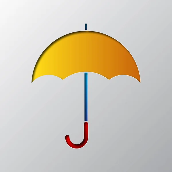 Arte de papel do ícone do guarda-chuva. Ilustração vetorial . — Vetor de Stock