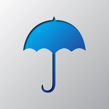 Şemsiye kağıttan kesilir. Vektör çizim