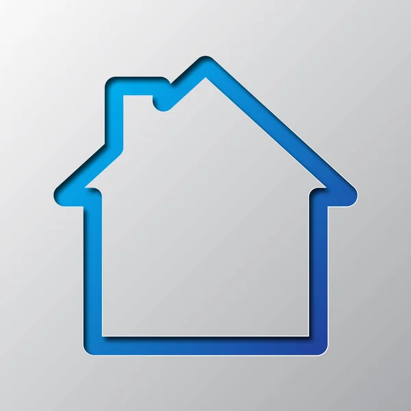 Arte de papel da casa azul. Ilustração vetorial . — Vetor de Stock