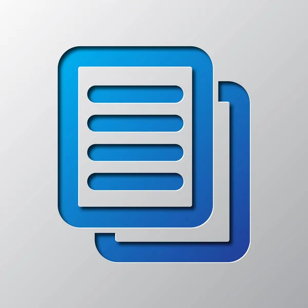 Art du papier du symbole du document bleu. Illustration vectorielle . — Image vectorielle