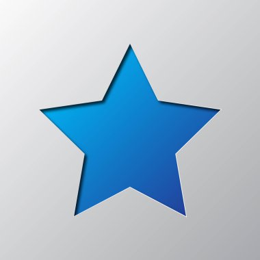 Yıldız kağıttan kesilmiş. Vektör çizim