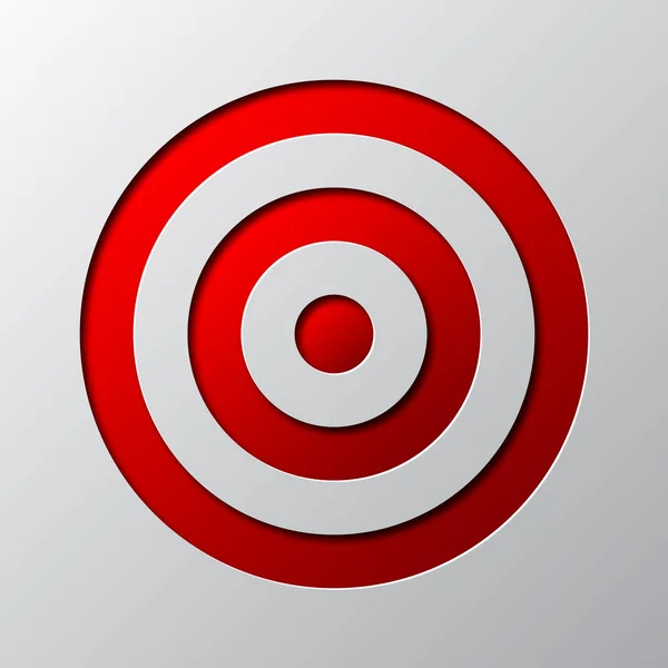 Arte di carta del simbolo di obiettivo rosso. Illustrazione vettoriale . — Vettoriale Stock