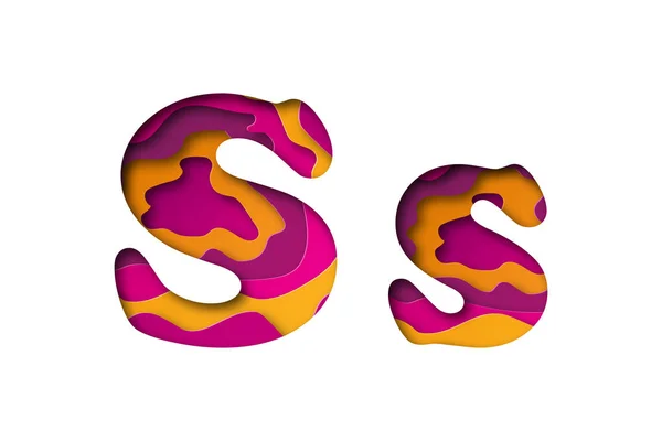 Letter S, cut out paper. Vector illustration. — Stock Vector