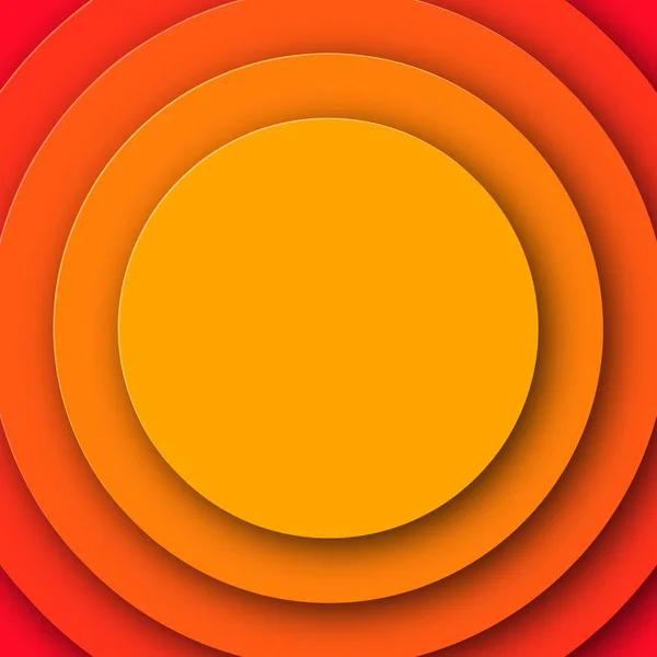Papel rojo cortado círculo de fondo. Ilustración vectorial . — Vector de stock