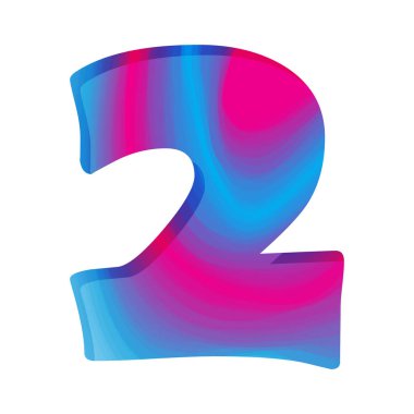 Renkli numarası iki soyut. Vektör çizim.