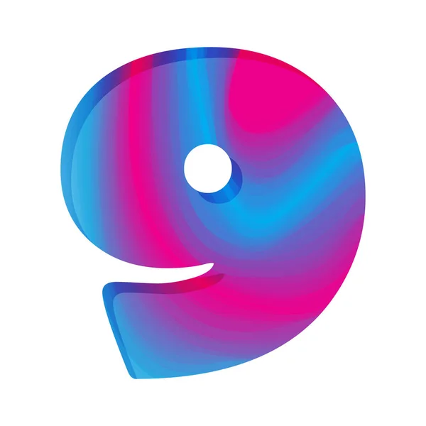 Abstract colorful number Nine. Vector illustration.