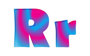 Soyut renkli harf R. vektör çizim.