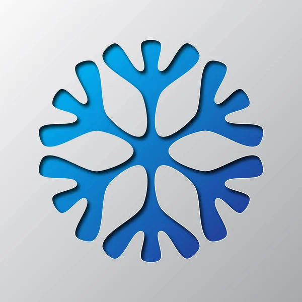 Μπλε snowflake τέχνη χαρτί. Εικονογράφηση διάνυσμα. — Διανυσματικό Αρχείο