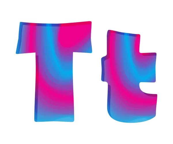 Αφηρημένη πολύχρωμη εικονογράφηση φορέας T. επιστολή. — Διανυσματικό Αρχείο