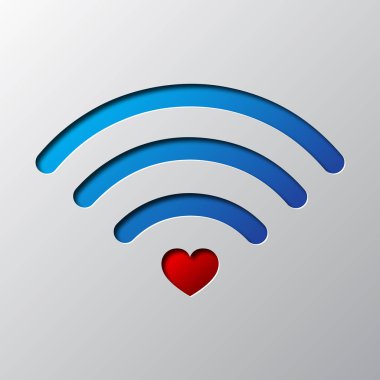 Wifi simgesi gazeteden kesilir. Vektör çizim.
