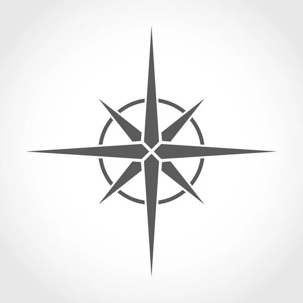 Icono gris brújula. Ilustración vectorial . — Vector de stock