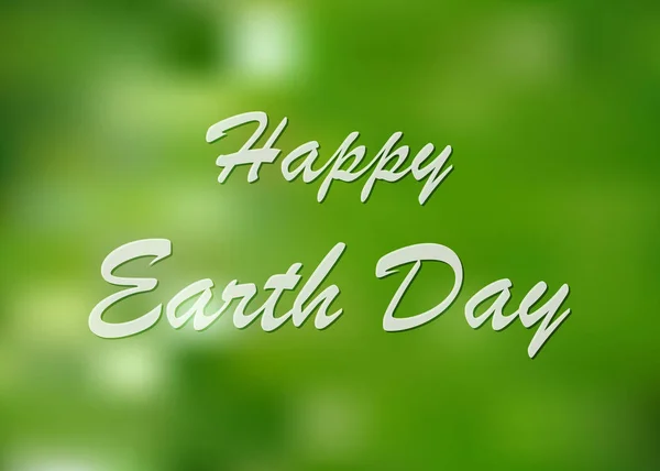 Feliz Día de la Tierra, fondo verde. Ilustración vectorial . — Vector de stock