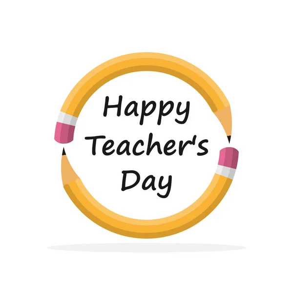 Happy Teachers Day banner with pencil. Vector illustration.