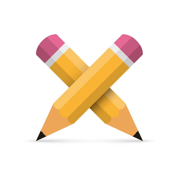 Deux crayons croisés. Illustration vectorielle — Image vectorielle
