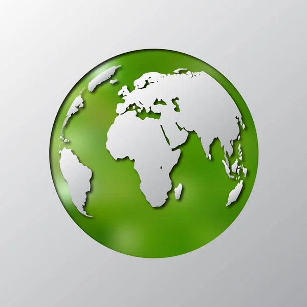 Green Globe Earth. Ilustrație vectorială . — Vector de stoc
