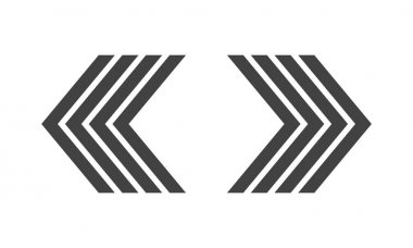 Sol ve sağ oklar. Vektör çizim.