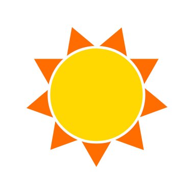 sarı güneş simgesi. vektör çizim