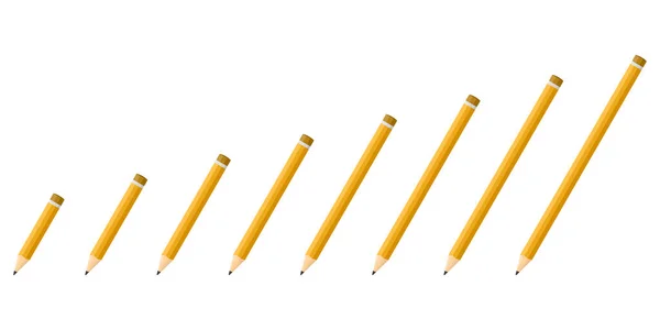 Ensemble de crayons vectoriels au design plat . — Image vectorielle