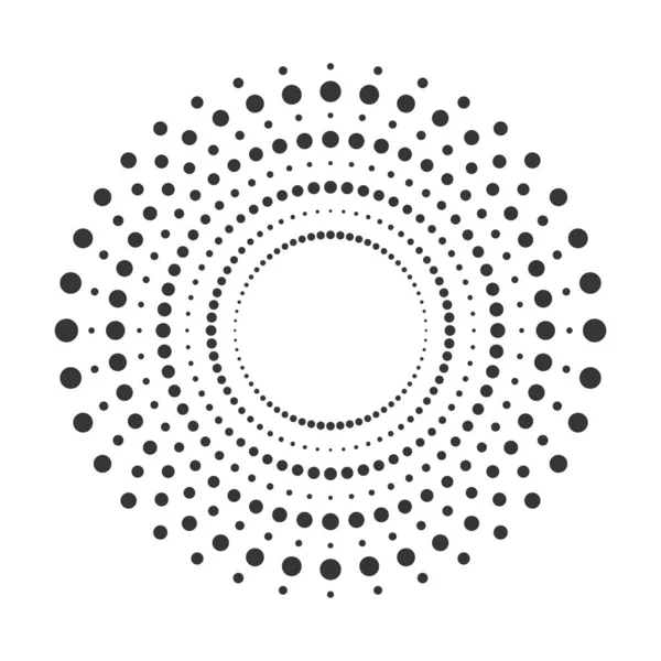 Cercle de points demi-tons. Illustration vectorielle . — Image vectorielle