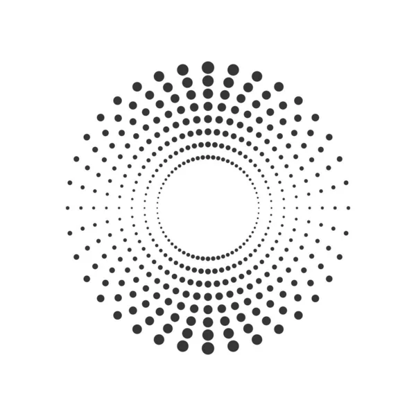 Cercle de points demi-tons. Illustration vectorielle . — Image vectorielle