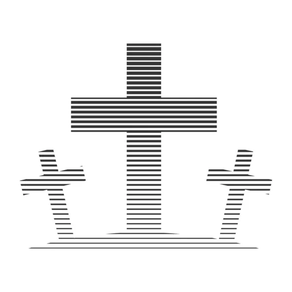 Logo de la Iglesia Lineal. Icono cruz cristiana . — Vector de stock