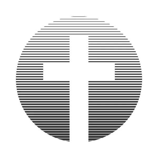 基督教交叉图标。 线性基督教标志. — 图库矢量图片