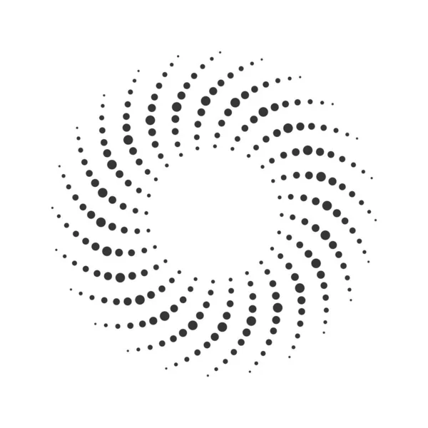Halftone puntjes cirkel. Vectorillustratie. — Stockvector